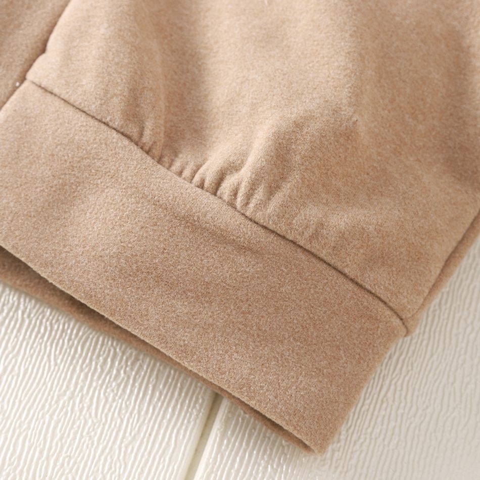 Toddler Boy/Girl Basic Button Design Solid Color Jacket Beige big image 5