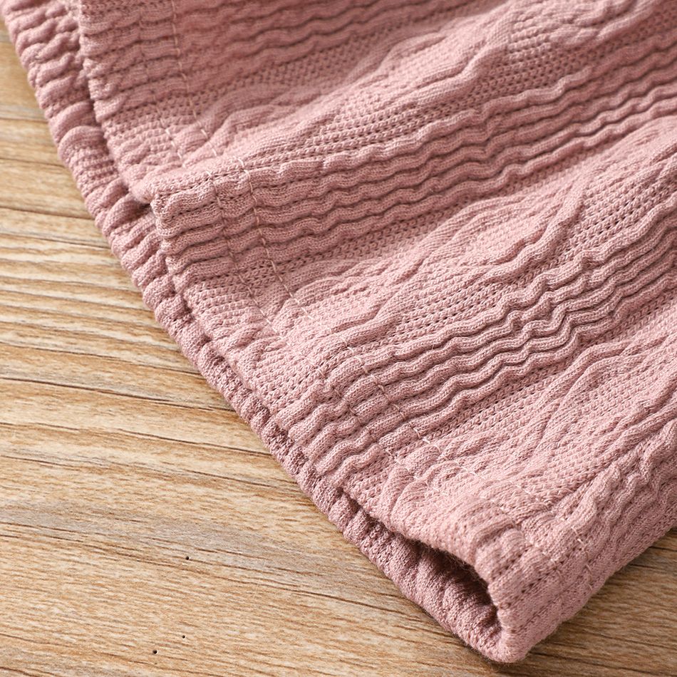 2pcs Baby Girl Rabbit Graphic Pink Cable Knit Long-sleeve Top & Skirt Set Dark Pink big image 9