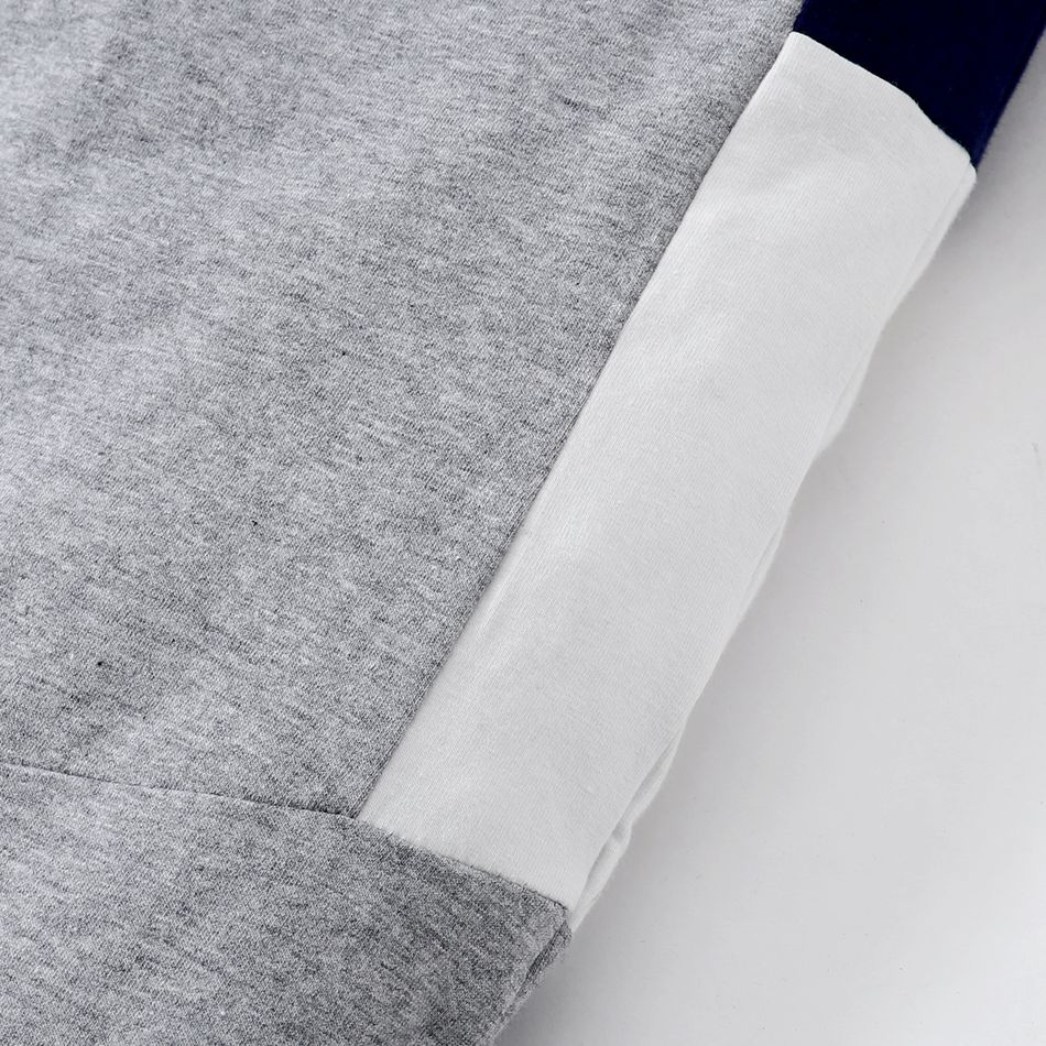Kid Boy Letter Print Fleece Lined Hoodie Sweatshirt/ ColorblockPants / Bomber Jacket Light Grey