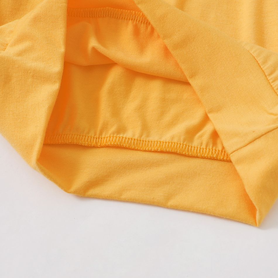 Kid Boy Letter Print Casual Hoodie Sweatshirt Yellow big image 7