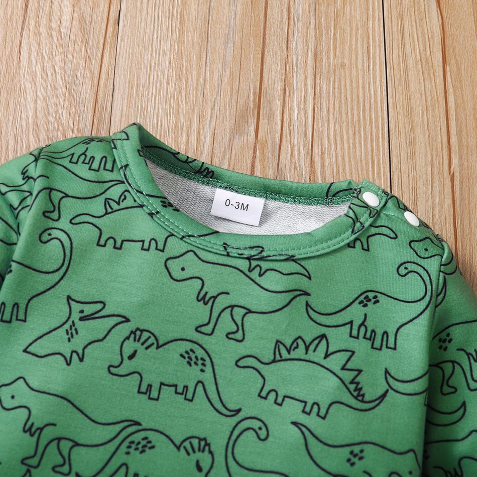 2-Pack Baby Boy/Girl Dinosaur Print Long-sleeve Jumpsuits Set Multi-color big image 6