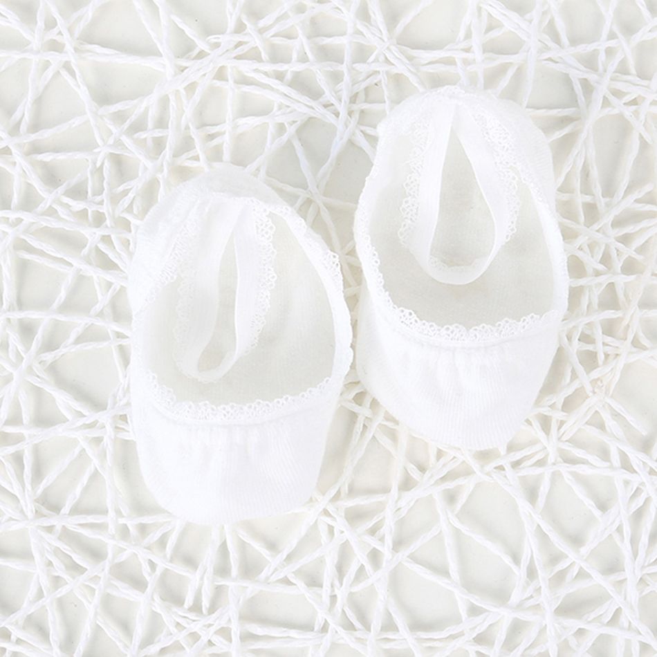 calzini eleganti con rifiniture in pizzo solido per bebè/bambino Bianco big image 4