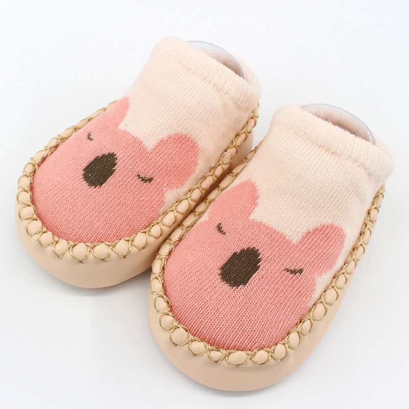 Baby Animal Print Antiskid Socks Pink big image 1