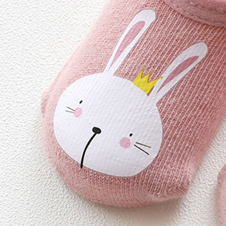 Baby / Toddler Fashionable Cartoon Animal Print Floor Socks Pink big image 3