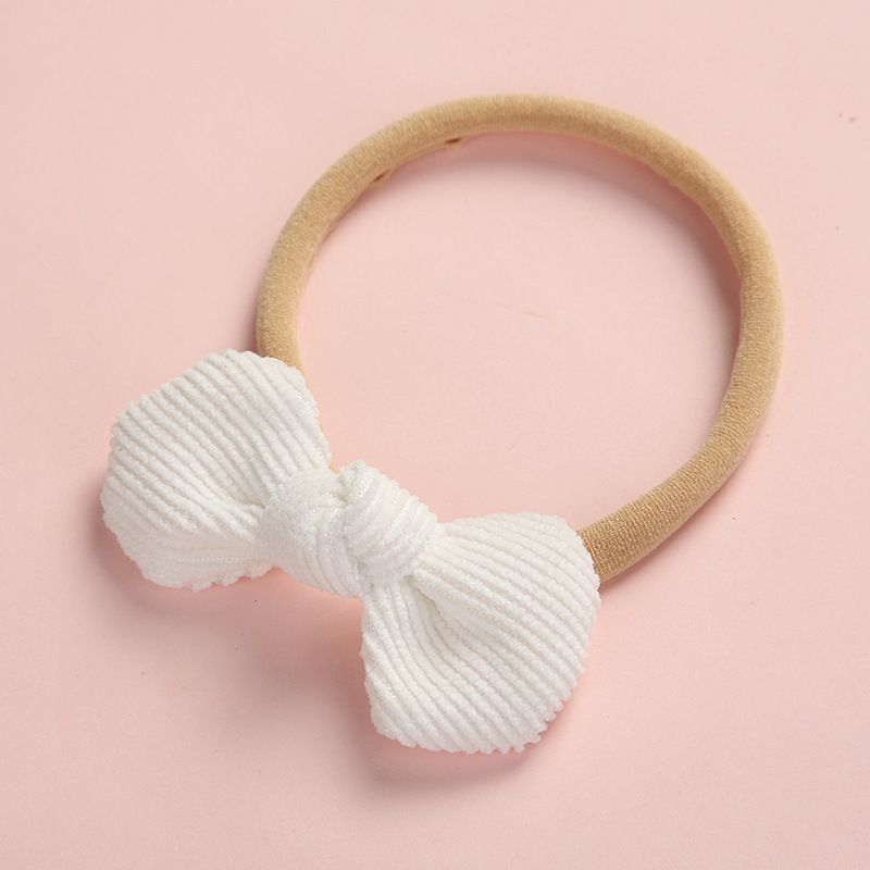 Pretty Bowknot Solid Hairband for Girls White