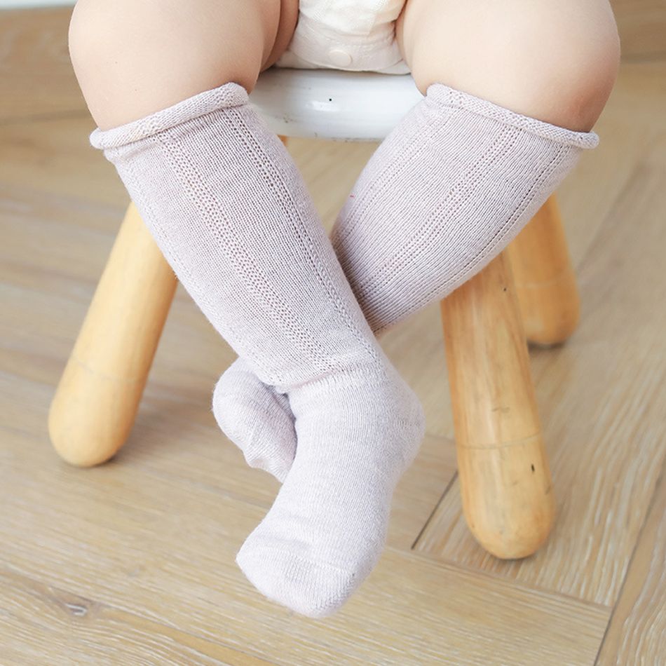 Baby / Toddler Solid Middle Socks Pink big image 2