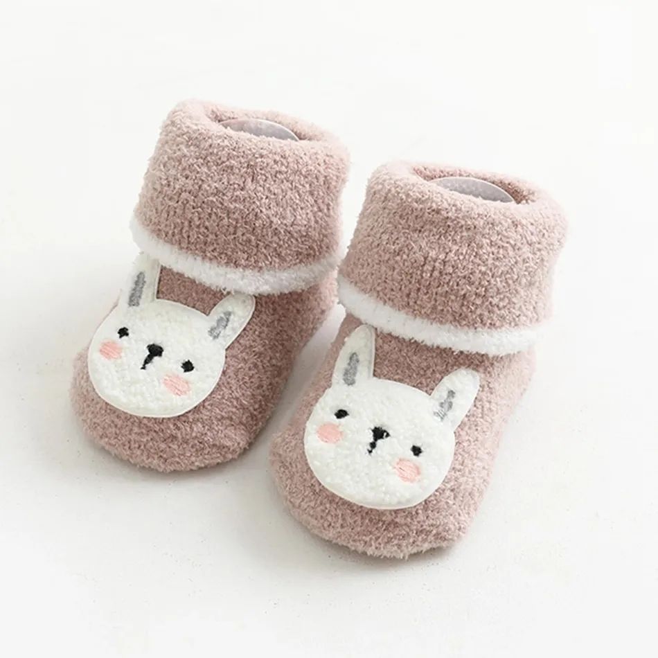 Baby / Toddler Fleece Cartoon Thermal Socks Pink big image 1