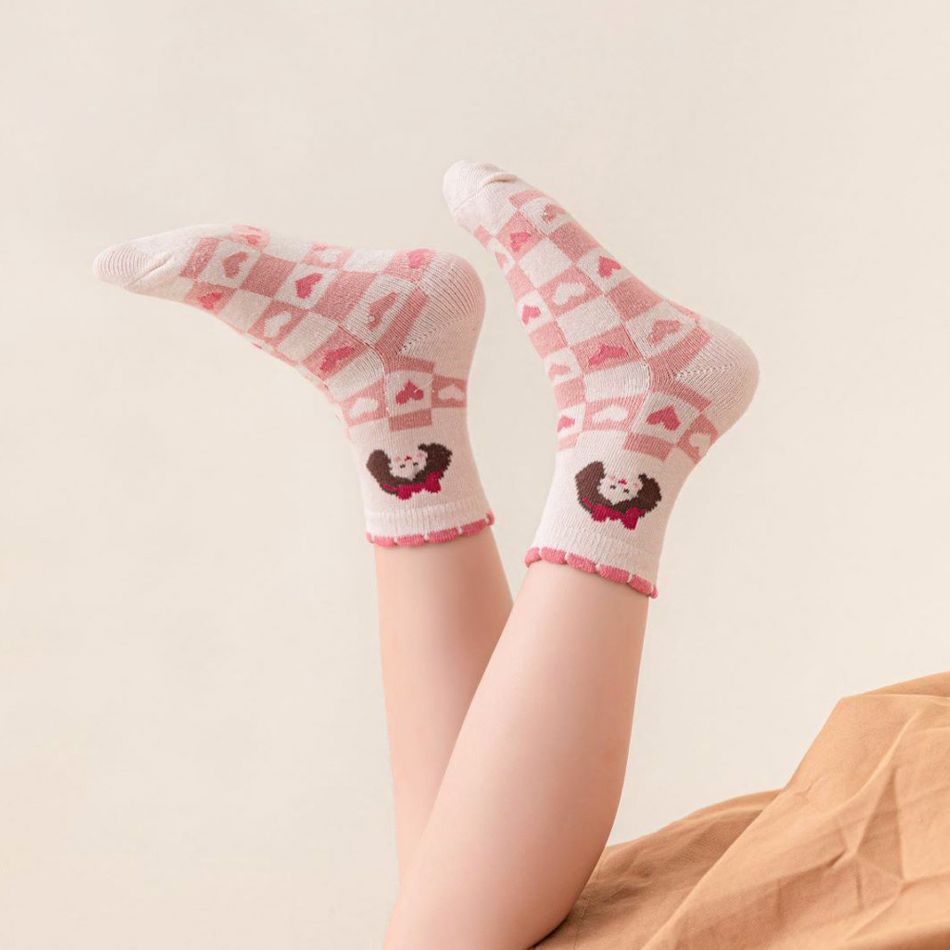 5-pairs Baby / Toddler Strawberry Pattern Crew Socks Pink big image 3