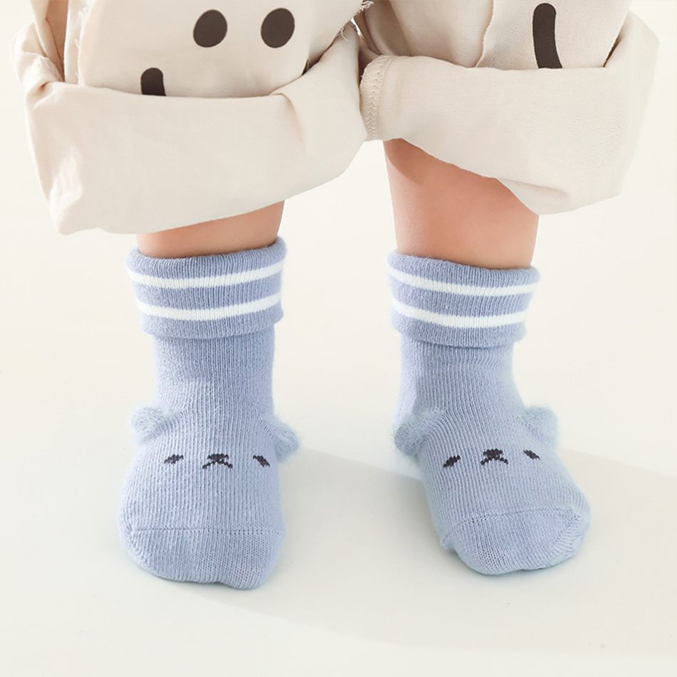 3-pairs Baby Cartoon Non-slip Cuffed Socks Multi-color big image 7