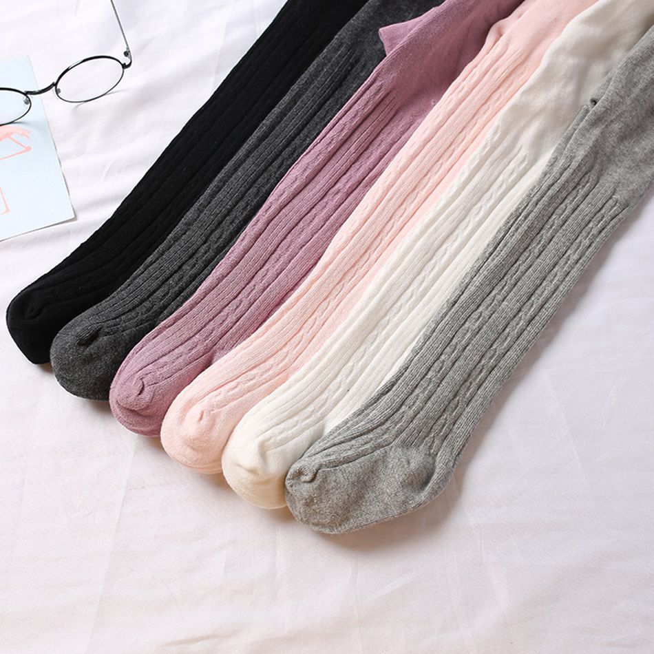 Baby / Toddler Girl Casual Solid Knitted Warm Pantyhose White