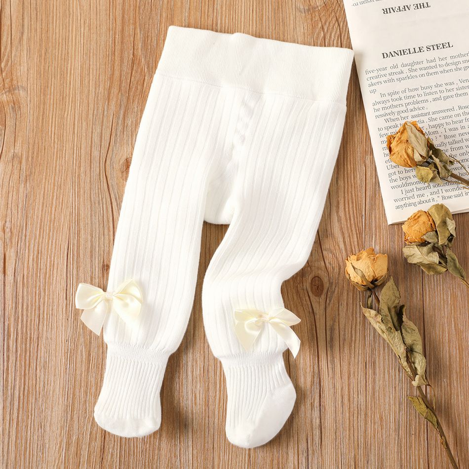 Baby/Kleinkind Schleifendekor Thermostrumpfhose Strumpfhose weiß big image 2