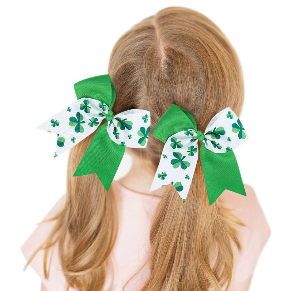 4-pack St. Patrick's Day Hair Ties for Girls (Random Printing Position) Multi-color big image 2
