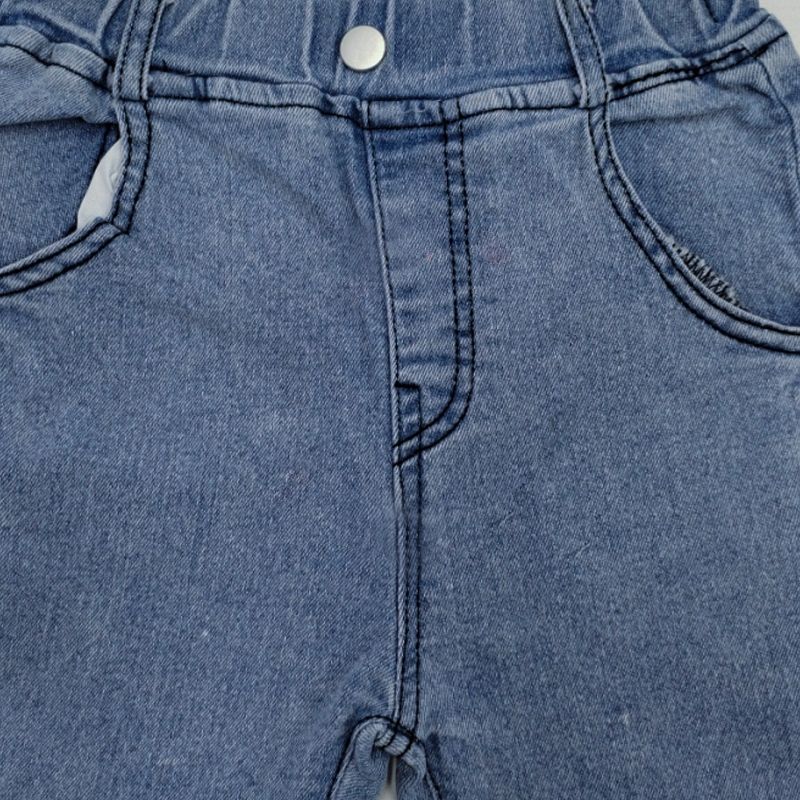 Toddler Boy Casual Elasticized Denim Jeans Black big image 5