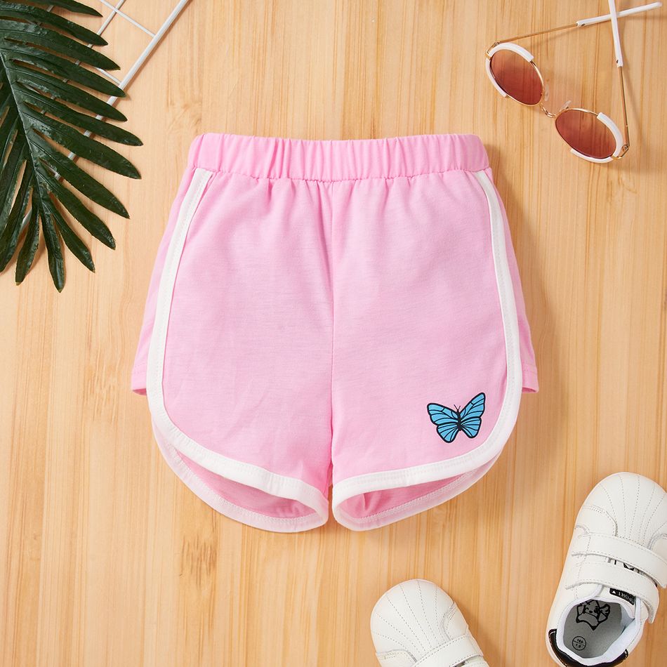 Toddler Girl Butterfly Print Shorts Pink