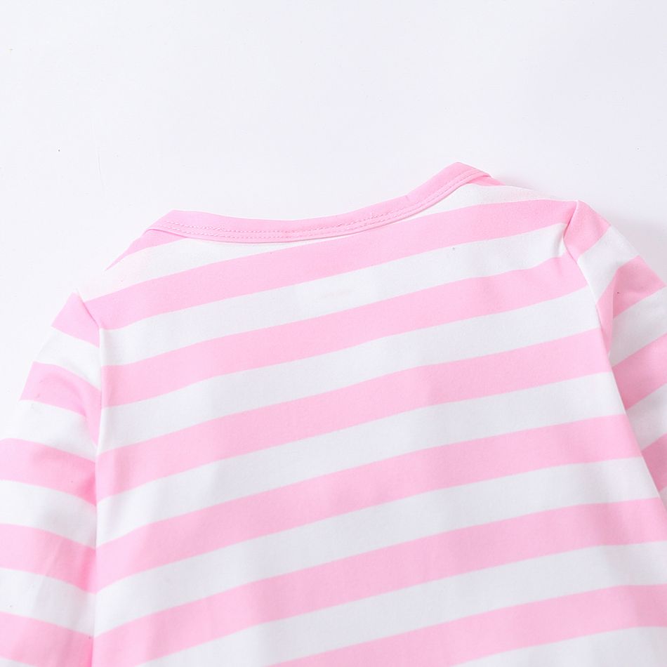 PAW Patrol Little Boy/Girl Striped Long-sleeve Graphic Jumpsuit Light Pink big image 7