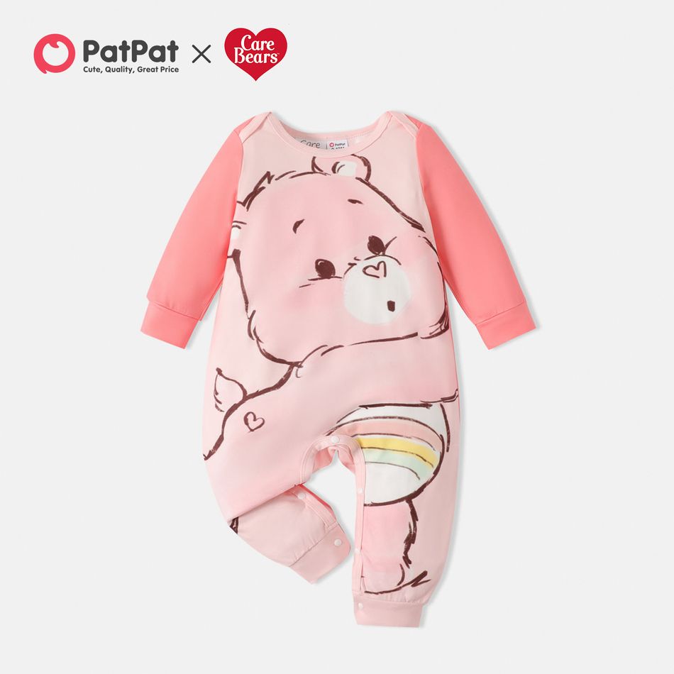 Ursinhos Carinhosos Bebé Unissexo Urso Casual Manga comprida Macacão Rosa Claro big image 1