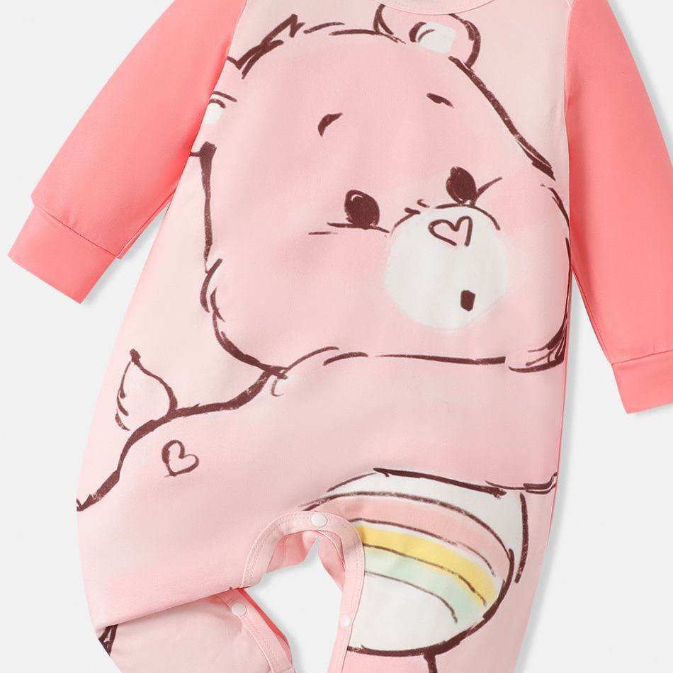 Care Bears Baby Boy/Girl Cute Bear Print Long-sleeve Jumpsuit Light Pink big image 4