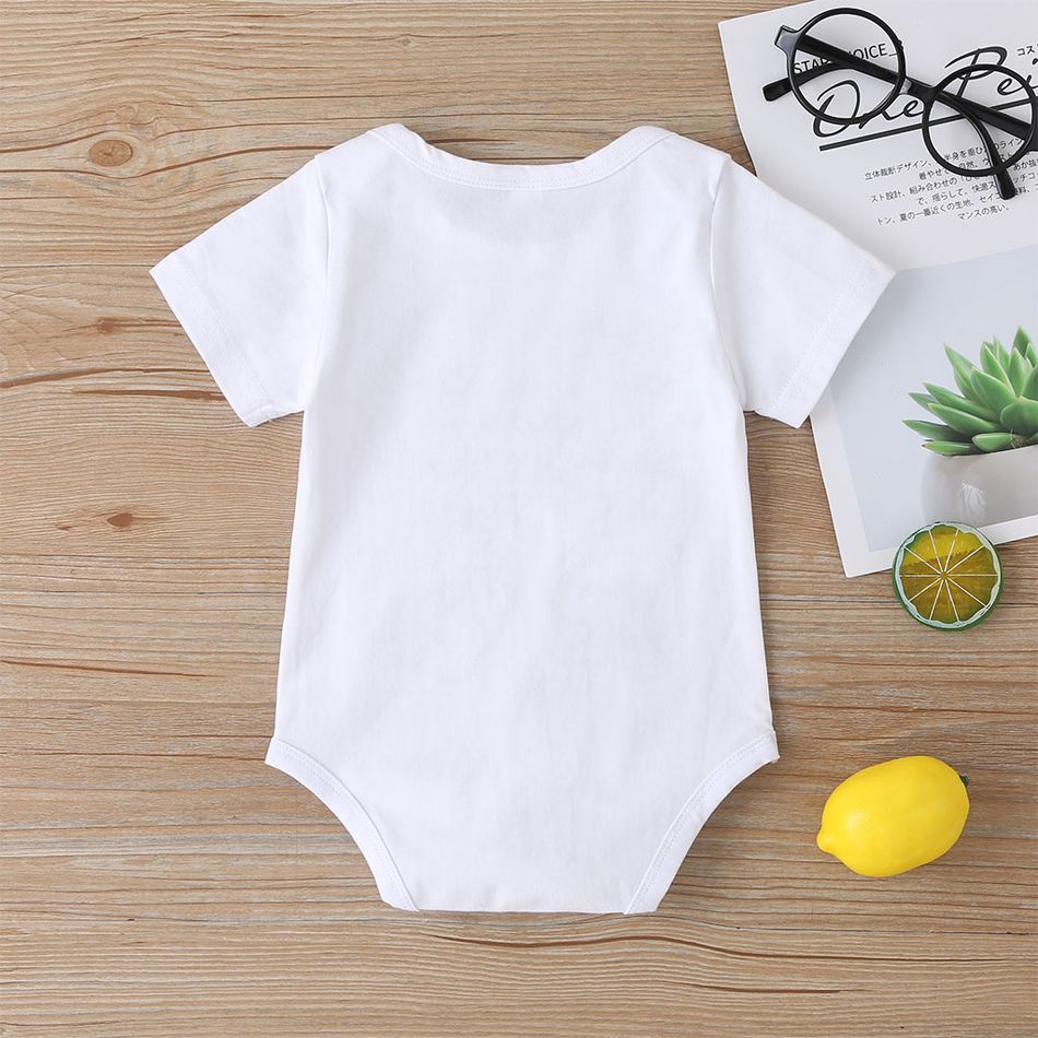 Lette Print Short-sleeve Baby Romper White big image 6