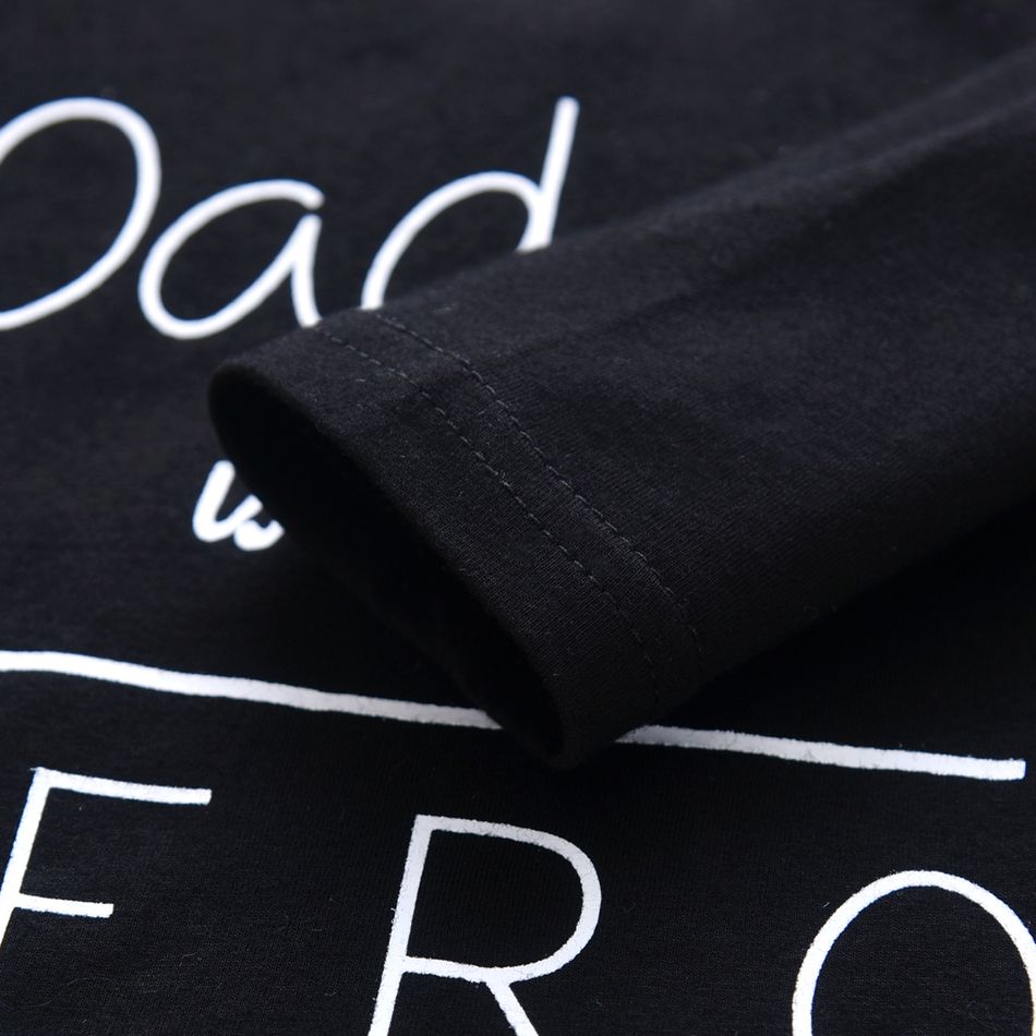 3pcs Letter and Geometric Print Baby Set Black