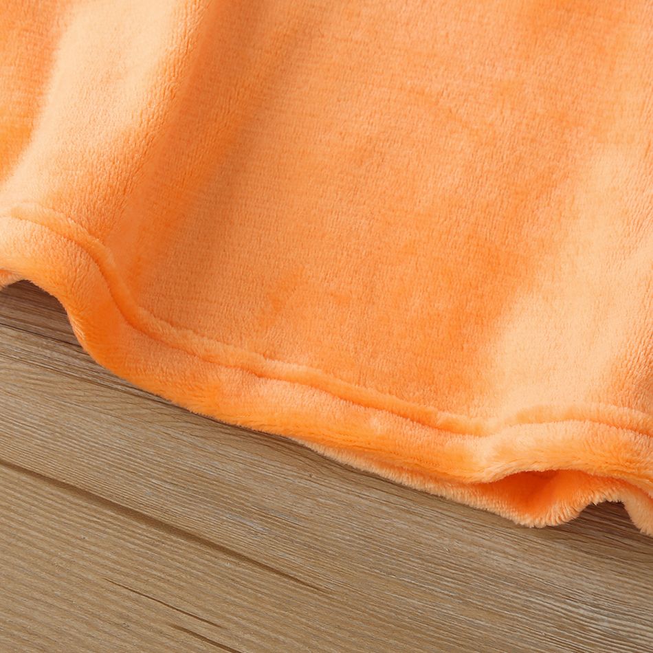Halloween Pumpkin Applique Hooded Orange Baby Cloak Coat Orange big image 5