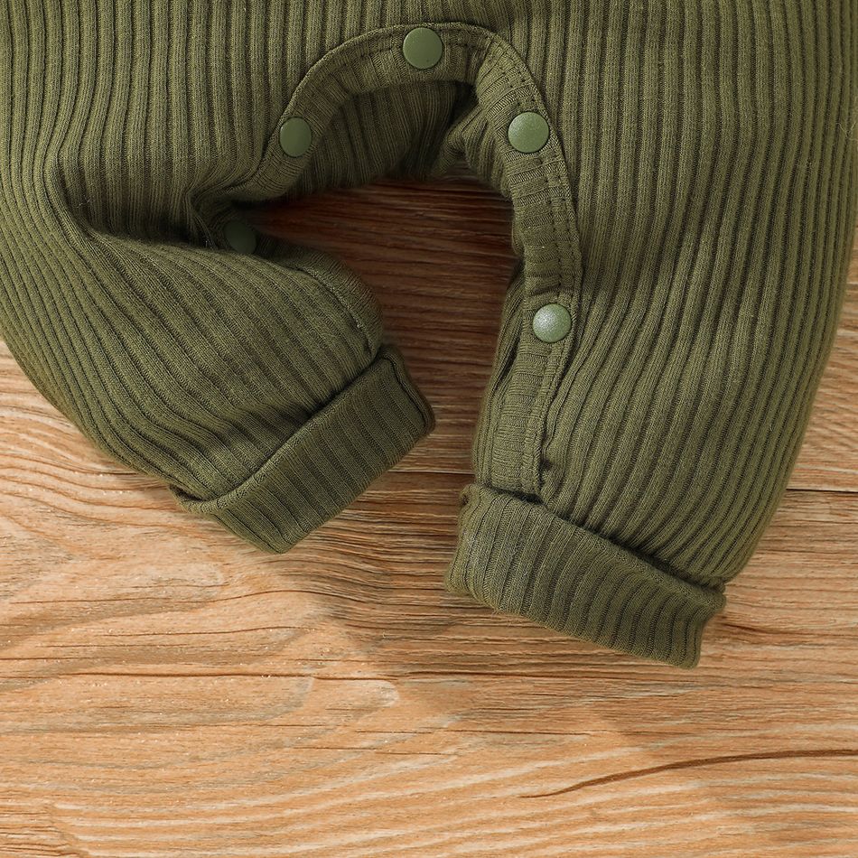 طفل رضيع / فتاة 95٪ ضلع قطني متماسكة طويلة الأكمام بذلة تصميم قوس قزح أخضر big image 6