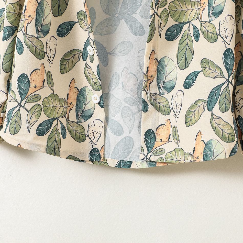 قطعتان من قميص الصبي الصغير المطبوع بالزهور ومجموعة السراويل المرنة اللون البيج big image 5