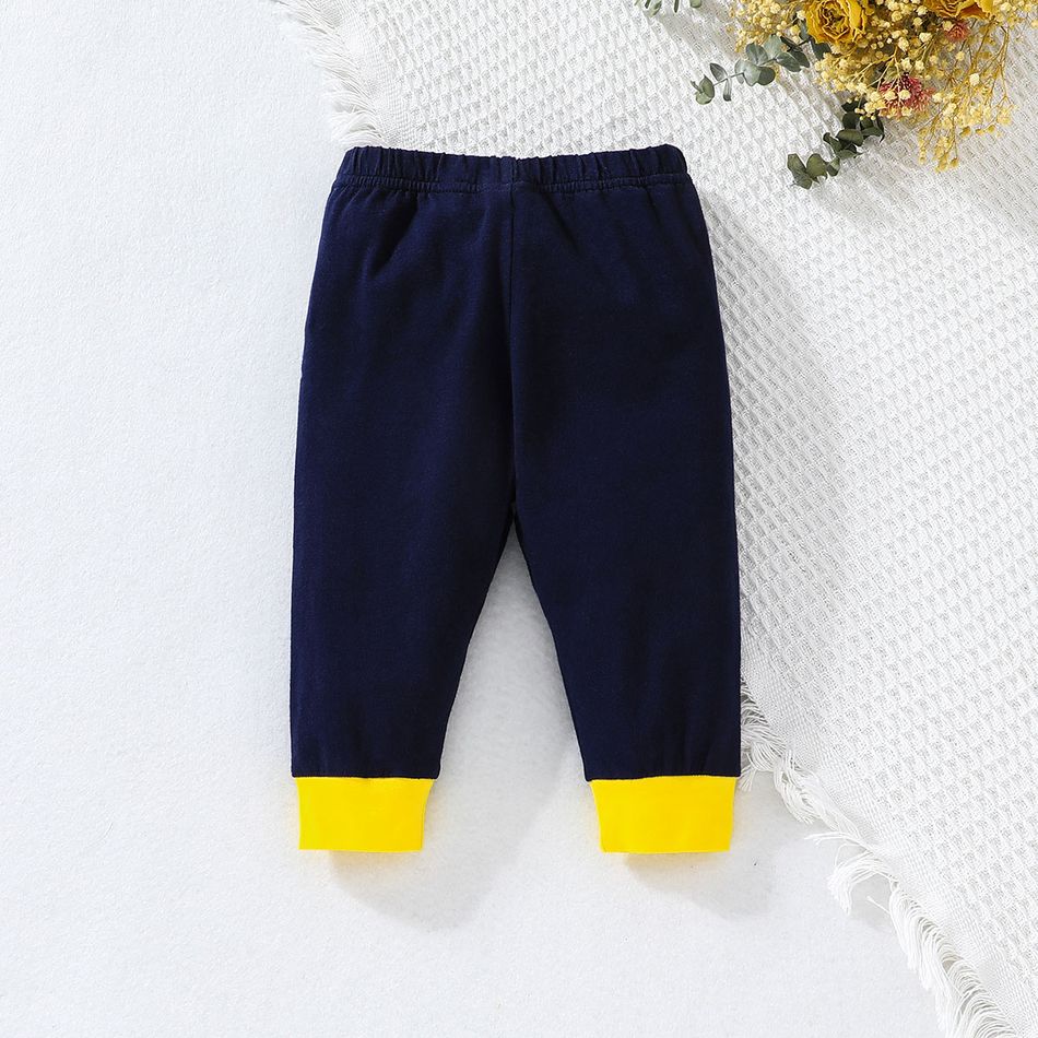 2pcs Baby Boy/Girl 95% Cotton Long-sleeve Giraffe Print Romper and Striped Pants Set Tibetanblue big image 7