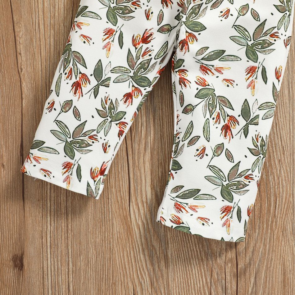 2 pièces Bébé Fille Couture de tissus Fleur brisée Doux ensemble pour bébé Vert Foncé big image 6