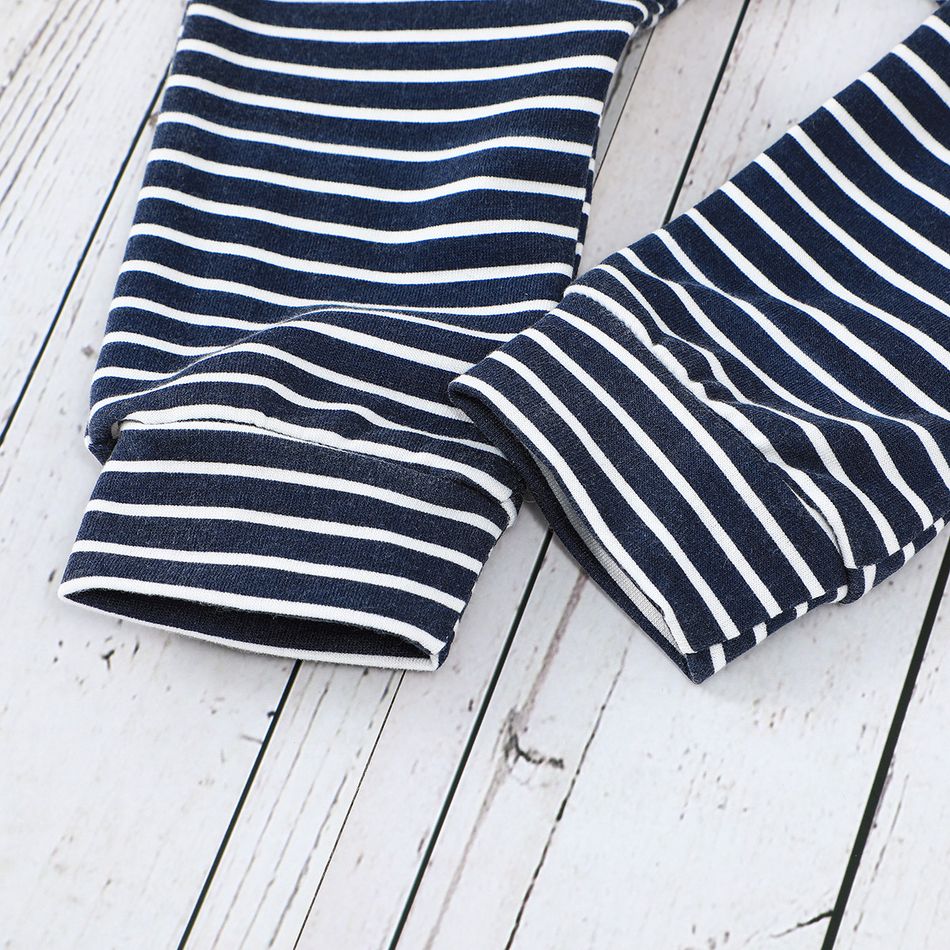 2pcs Baby Boy Long-sleeve Graphic Sweatshirt and Striped Pants Set Grey