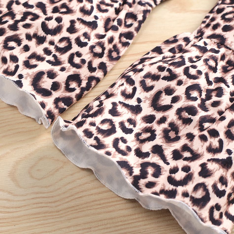 2 unidades Criança Mulher Hipertátil/3D Bonito Padrão de leopardo conjuntos de moletom Castanho big image 8