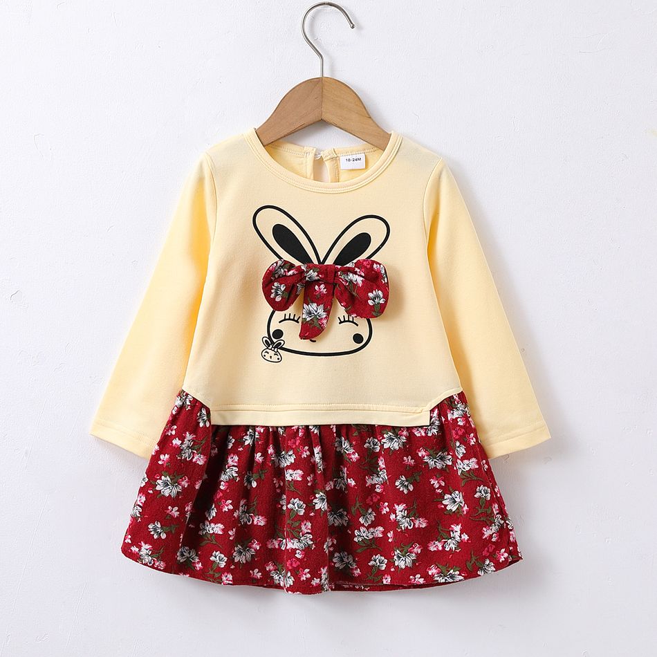 Bébé Hypersensible Fleur brisée Doux Manches longues Robe Rouge big image 1