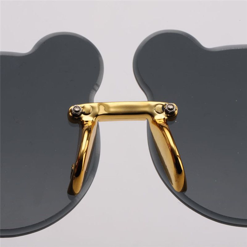 Baby / Toddler / Kid Cartoon Cat Ears Rimless Decorative Glasses (With Glasses Case) Dark Grey big image 2