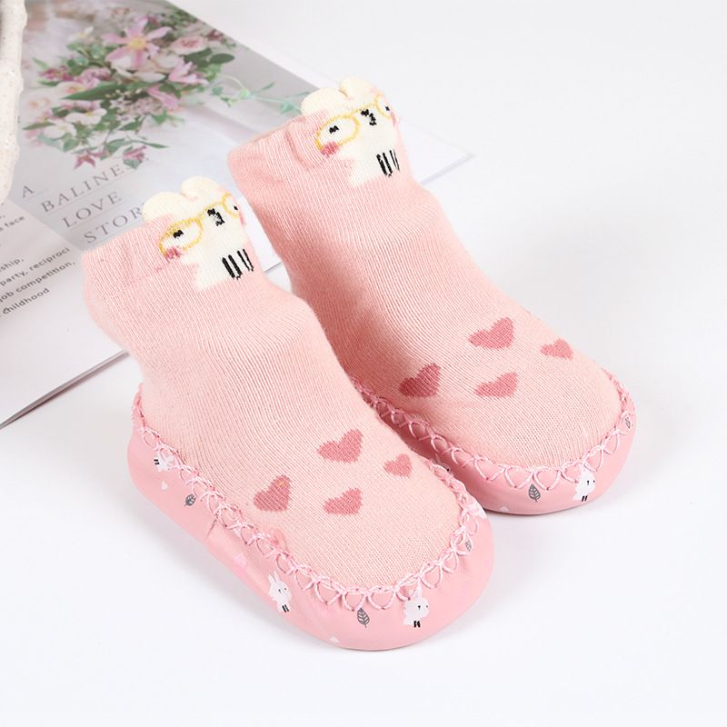 Baby / Toddler Cartoon Animal Print Floor Socks (Socks sole printing pattern is random) Pink big image 8