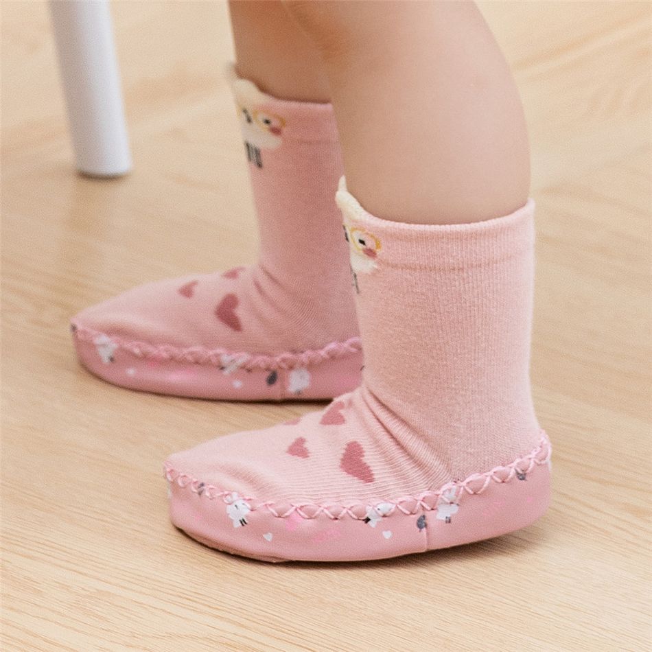Baby / Toddler Cartoon Animal Print Floor Socks (Socks sole printing pattern is random) Pink big image 4