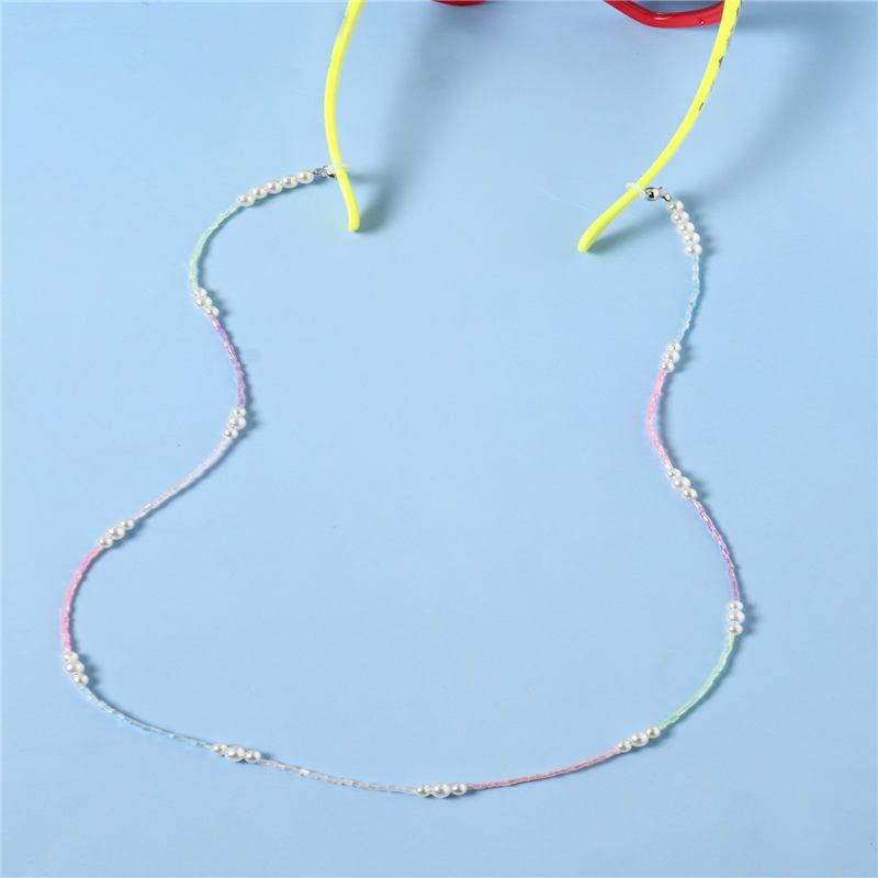 Kids Eyeglass Chain White Pearl Beaded Eyeglass Chain Glasses Cord Neck Strap White