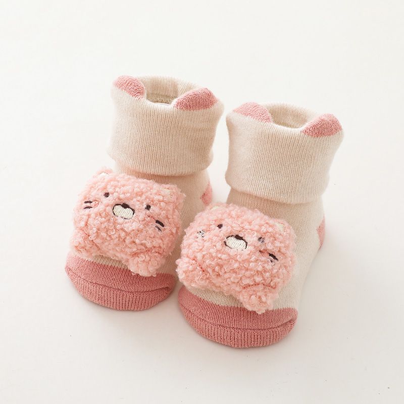 Baby / Toddler 3D Cartoon Animal Winter Warm Floor Socks Pink