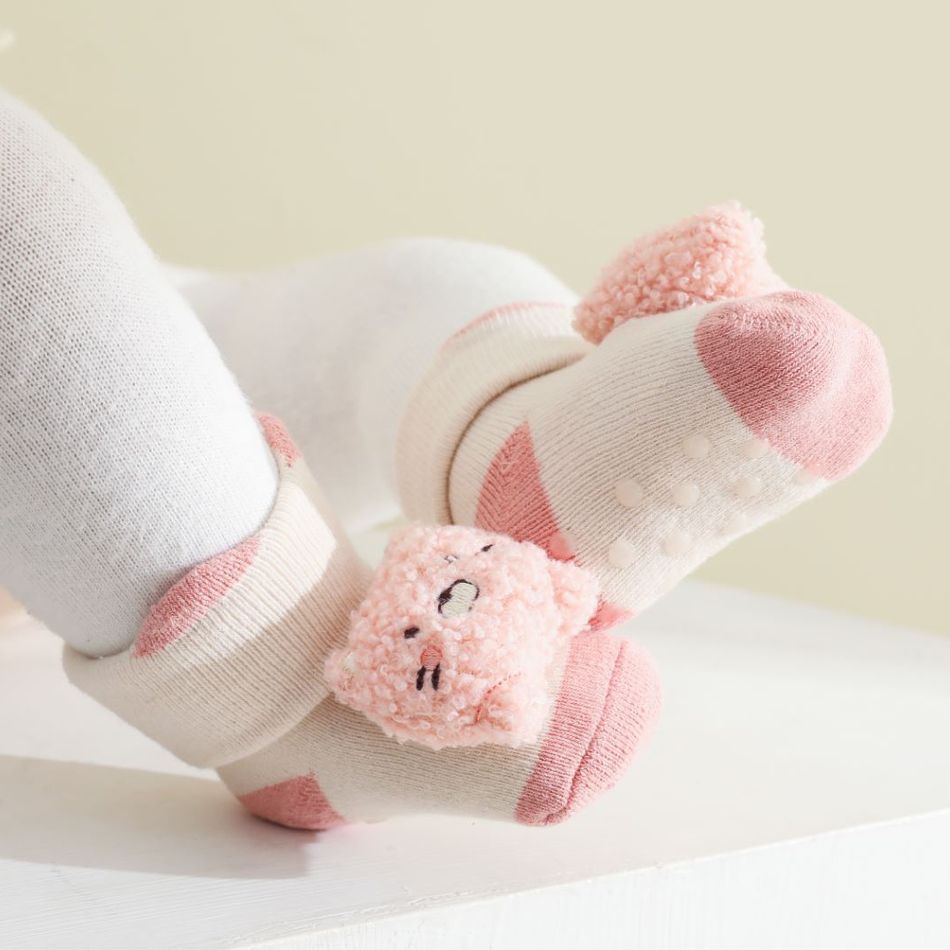 Baby / Toddler 3D Cartoon Animal Winter Warm Floor Socks Pink big image 4