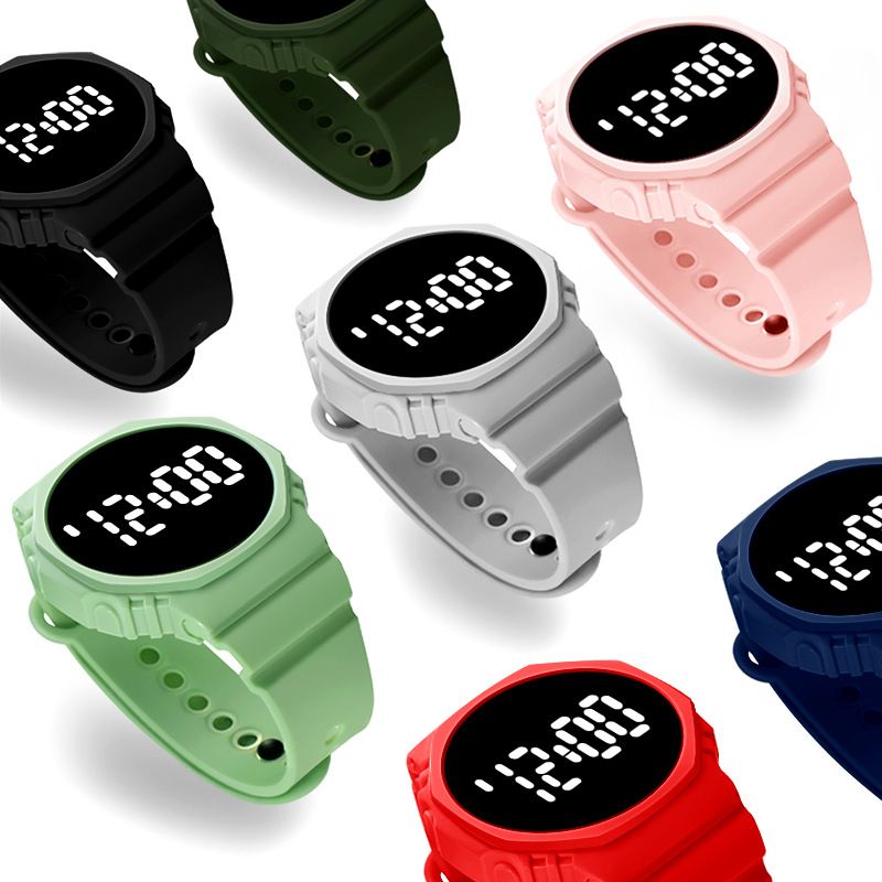 Kids LED Watch Digital Smart Round Dial Electronic Watch for Outdoor Sport (With Packing Box) (With Electricity) Navy big image 4