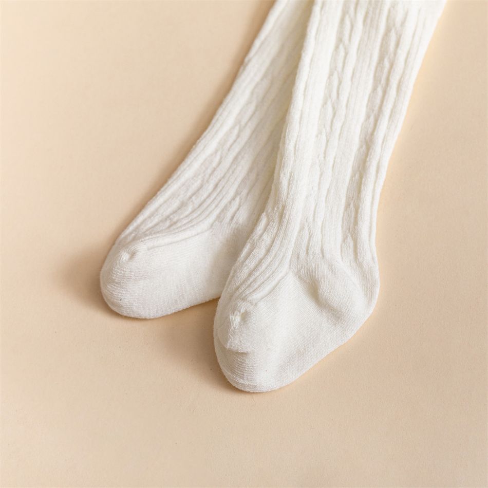 Baby / Toddler / Kid Solid Color Cable Twist Pantyhose Leggings Tights for Girls White big image 6