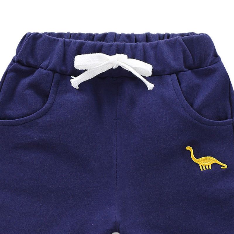 Baby / Toddler Cotton Dinosaur Shorts Dark Blue big image 2