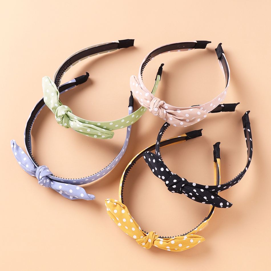 5-pack Polka Dots Bowknot Headband Hair Hoop for Girls Multi-color big image 2