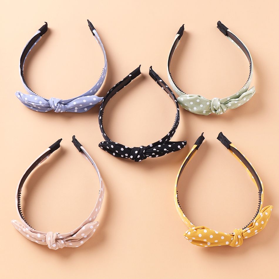 5-pack Polka Dots Bowknot Headband Hair Hoop for Girls Multi-color big image 3