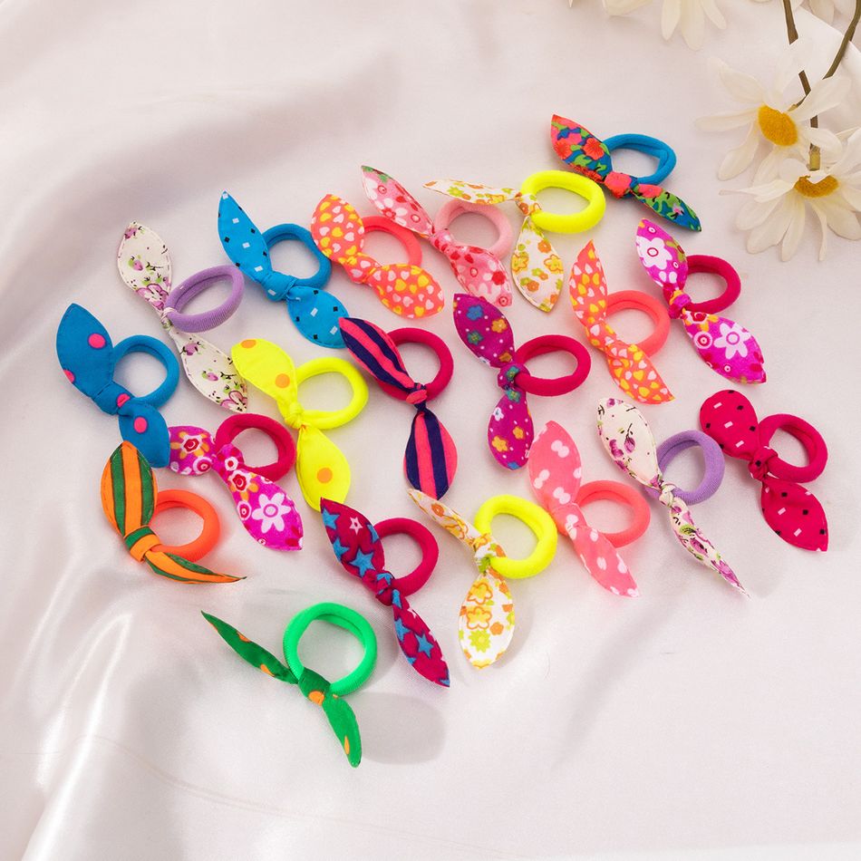 20-pack Colorful Bow Hair Tie for Girls (Random Color) Multi-color big image 2
