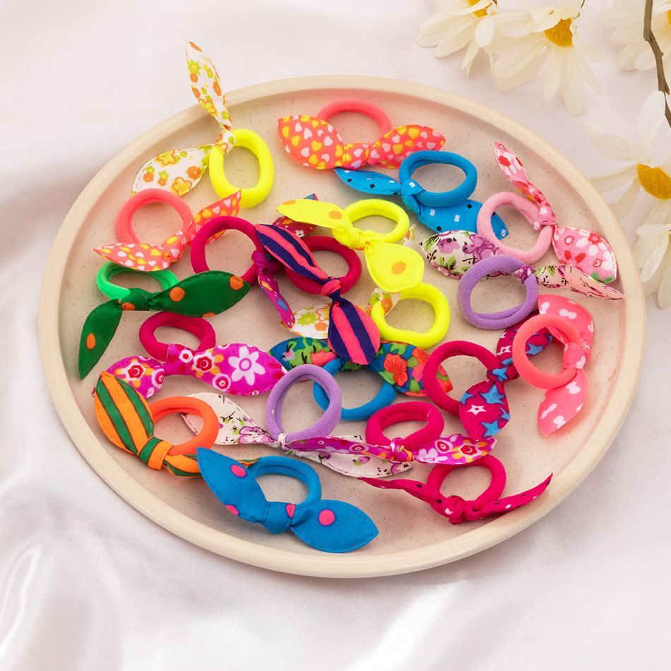 20-pack Colorful Bow Hair Tie for Girls (Random Color) Multi-color