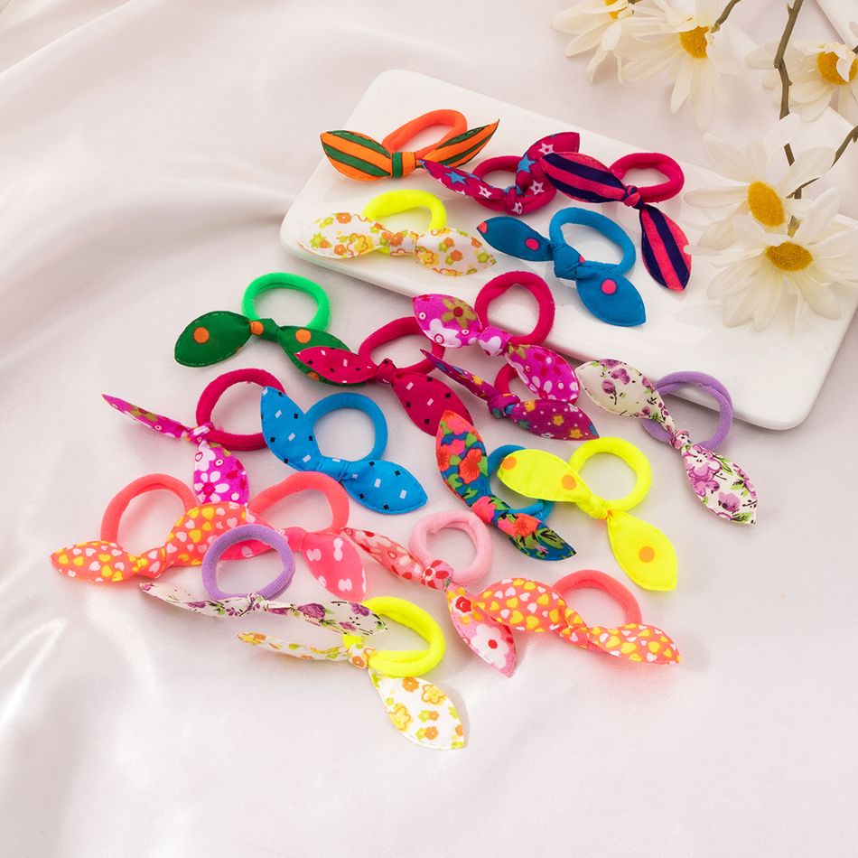 20-pack Colorful Bow Hair Tie for Girls (Random Color) Multi-color big image 3