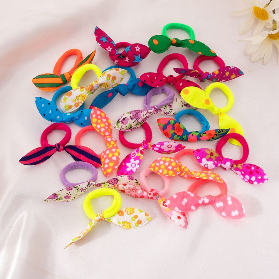 20-pack Colorful Bow Hair Tie for Girls (Random Color) Multi-color big image 4