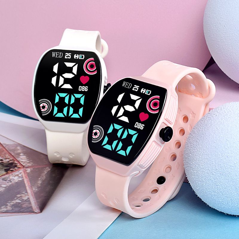Kids LED Digital Smart Electronic Watch for Outdoor Sport (With Packing Box) Pink big image 2
