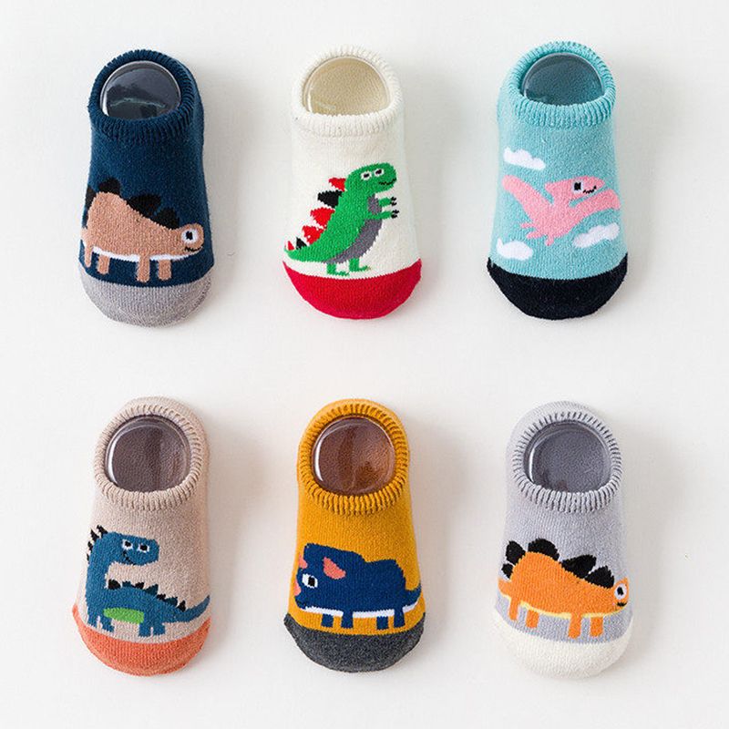 Socken mit Cartoon-Dinosaurier-Muster für Babys/Kleinkinder grau big image 5