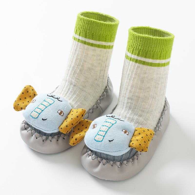 Baby 3D Cartoon Non-slip Grip Shoe Socks Grey big image 3