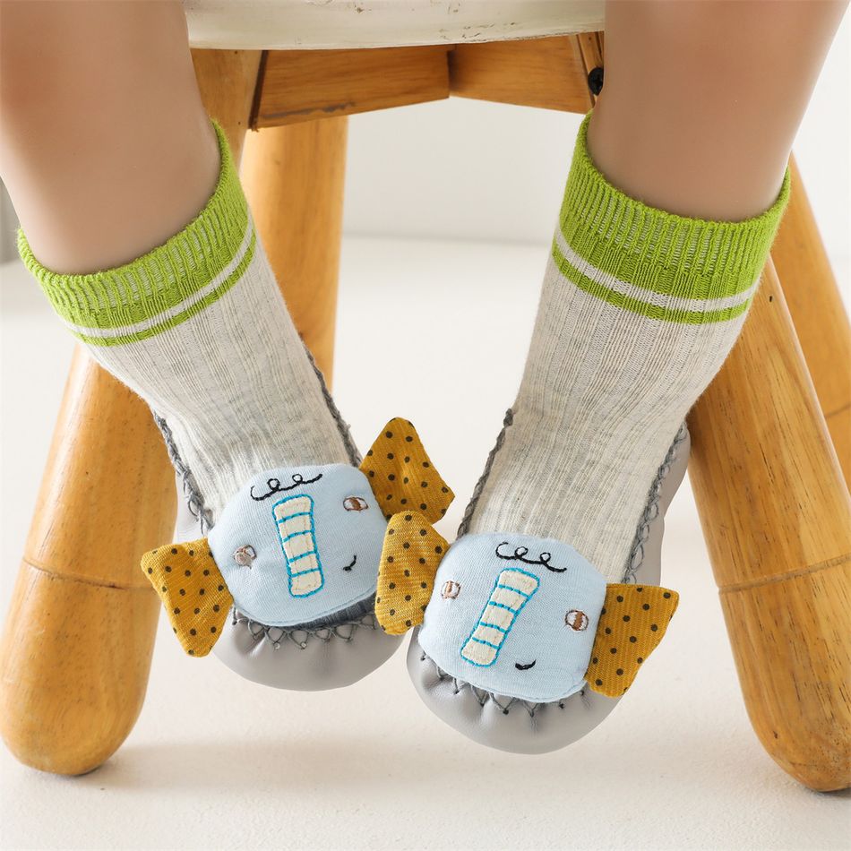 Baby 3D Cartoon Non-slip Grip Shoe Socks Grey big image 1